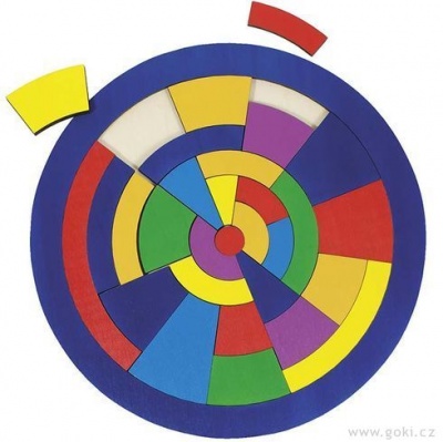 Kulaté puzzle na desce – Barvy, 29 dílů