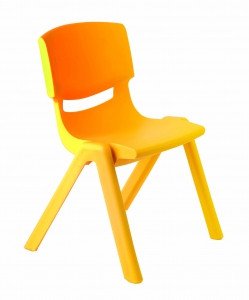 Plastová židle, v.26 cm, žlutá